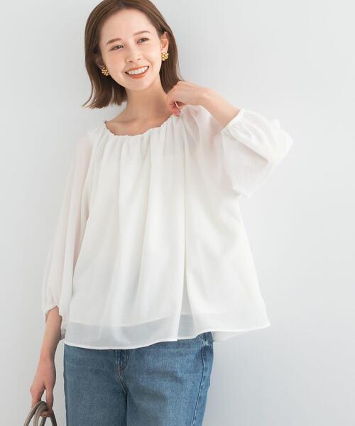 URBAN RESEARCH ROSSO WOMEN(アーバンリサーチ ロッソ)の「2WAYオフショルブラウス(シャツ/ブラウス・レディース・ブラック/ホワイト・FREE)」の8枚目の写真