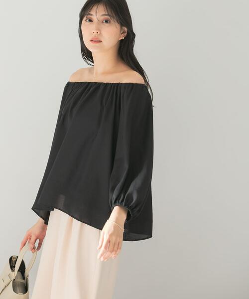 URBAN RESEARCH ROSSO WOMEN(アーバンリサーチ ロッソ)の「2WAYオフショルブラウス(シャツ/ブラウス・レディース・ブラック/ホワイト・FREE)」の18枚目の写真