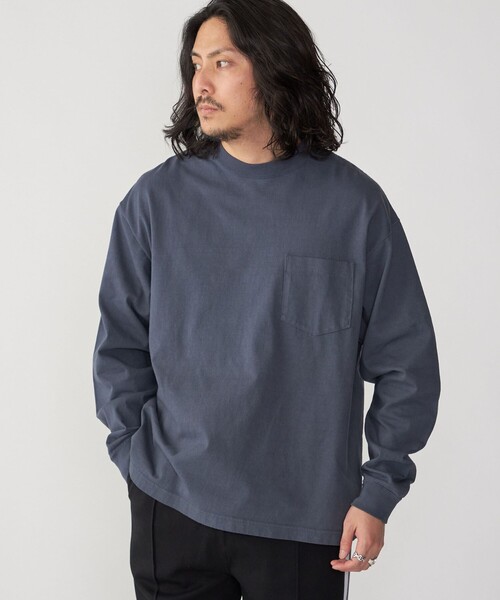 SHIPS（シップス）の「SHIPS: COTTON USA ポケット 長袖 Tシャツ ロンT（Tシャツ/カットソー・メンズ・ホワイト/ライトグレー/ネイビー/ダークグレー/ヘザーグレー/ダークブラウン・SMALL/MEDIUM/LARGE/X-LARGE）」の4枚目の写真