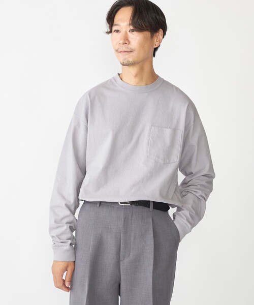 SHIPS（シップス）の「SHIPS: COTTON USA ポケット 長袖 Tシャツ ロンT（Tシャツ/カットソー・メンズ・ホワイト/ライトグレー/ネイビー/ダークグレー/ヘザーグレー/ダークブラウン・SMALL/MEDIUM/LARGE/X-LARGE）」の5枚目の写真