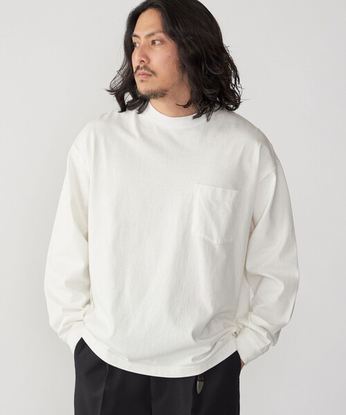 SHIPS（シップス）の「SHIPS: COTTON USA ポケット 長袖 Tシャツ ロンT（Tシャツ/カットソー・メンズ・ホワイト/ライトグレー/ネイビー/ダークグレー/ヘザーグレー/ダークブラウン・SMALL/MEDIUM/LARGE/X-LARGE）」の12枚目の写真