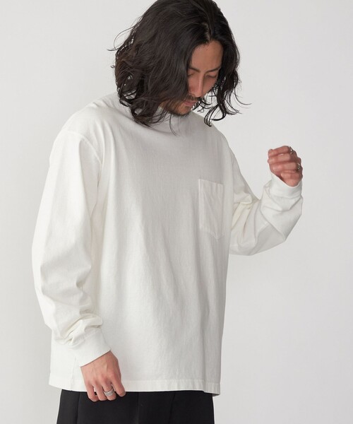 SHIPS（シップス）の「SHIPS: COTTON USA ポケット 長袖 Tシャツ ロンT（Tシャツ/カットソー・メンズ・ホワイト/ライトグレー/ネイビー/ダークグレー/ヘザーグレー/ダークブラウン・SMALL/MEDIUM/LARGE/X-LARGE）」の16枚目の写真