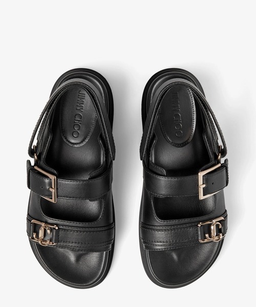 ジミーチュウレザーフラットサンダルエンボスロゴTIARET FLAT