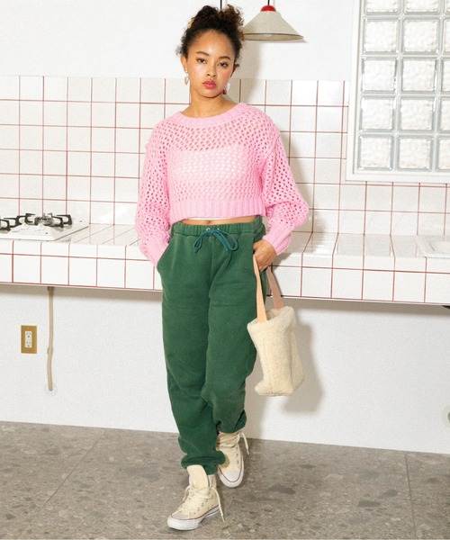 URBAN RESEARCH Sonny Label（アーバンリサーチサニーレーベル）の「AyaKawasaki　メッシュショートカーディガン（カーディガン/ボレロ・レディース・オフホワイト/ピンク/ブルー系その他・FREE）」の17枚目の写真