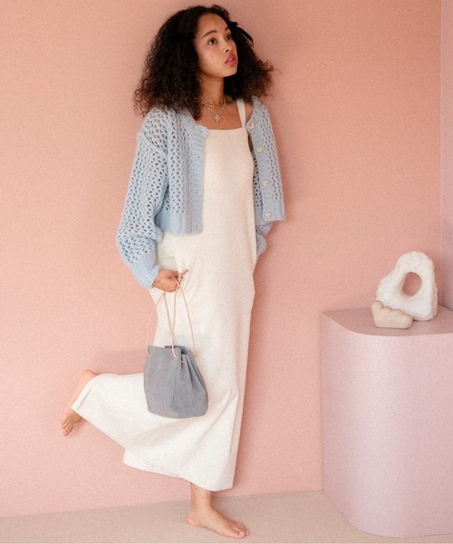 URBAN RESEARCH Sonny Label（アーバンリサーチサニーレーベル）の「AyaKawasaki　メッシュショートカーディガン（カーディガン/ボレロ・レディース・オフホワイト/ピンク/ブルー系その他・FREE）」の12枚目の写真