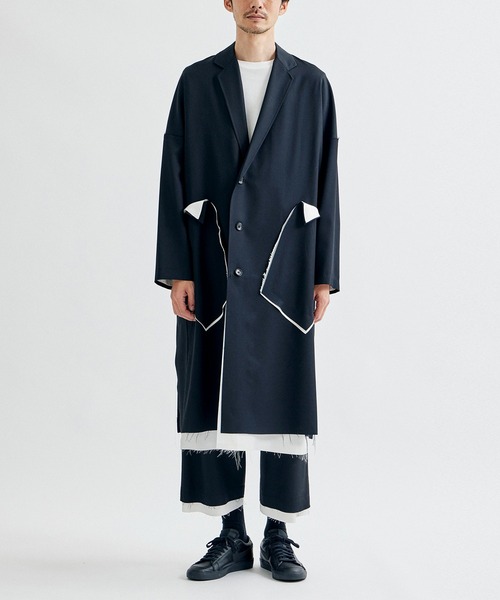 sulvam(サルバム)の「【sulvam / サルバム】MT-C50-100 Classic over coat/クラシックオーバーコート(チェスターコート・メンズ・ブラック・S/M)」の14枚目の写真