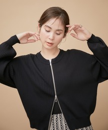 アシメリブジップカーディガン