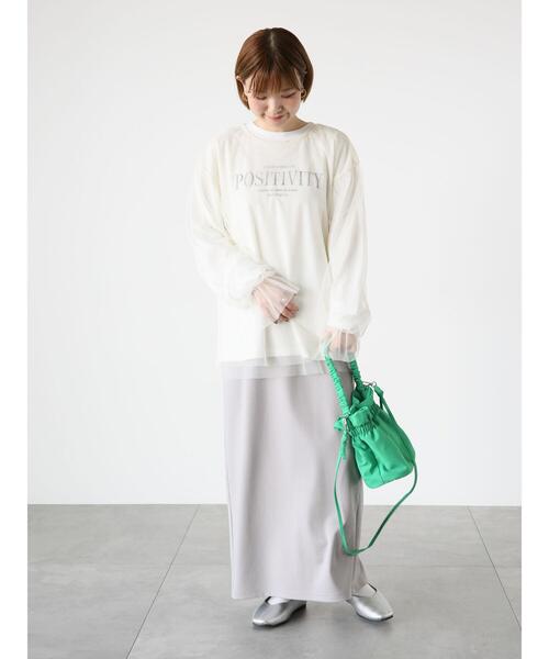 Lugnoncure(ルノンキュール)の「プリントロンT(Tシャツ/カットソー・レディース・オフホワイト/ブラック・F)」の7枚目の写真