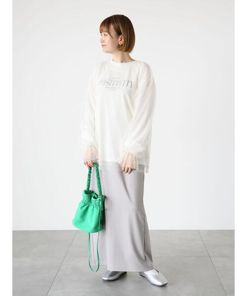 Lugnoncure(ルノンキュール)の「プリントロンT(Tシャツ/カットソー・レディース・オフホワイト/ブラック・F)」の8枚目の写真