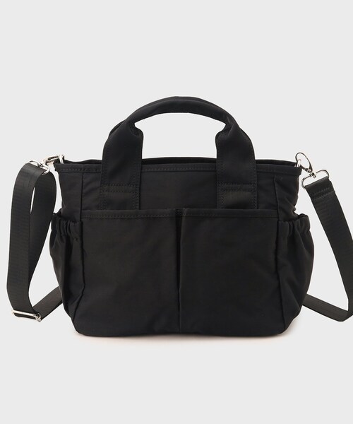 OPAQUE.CLIP（オペークドットクリップ）の「◆【撥水加工／2WAY】ギャザーポケットミドルトートバッグ（トートバッグ・レディース・サンドベージュ/ブラック・00）」の2枚目の写真