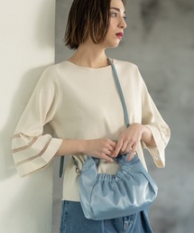 OPAQUE.CLIP | ≪エマール検証済≫シアーボーダーフレアスリーブニット【洗濯機洗い可】(ニット/セーター)