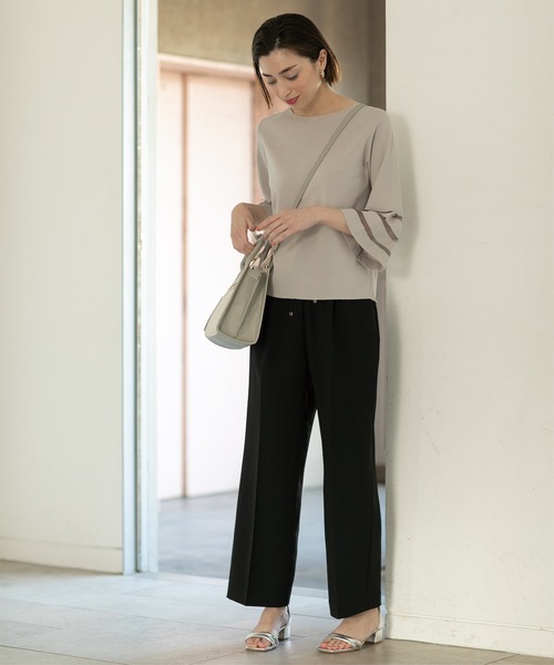 OPAQUE.CLIP（オペークドットクリップ）の「◆≪エマール検証済≫シアーボーダーフレアスリーブニット【洗濯機洗い可】（ニット/セーター・レディース・ブルー/ライトグレー/ピンク/ブラック/オフホワイト・38/40/36/42）」の18枚目の写真