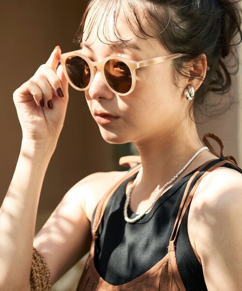 FREAK'S STORE（フリークスストア）の「Casselini/キャセリーニ ラウンドアイウエア（サングラス・レディース・ベージュ/ブラック/ホワイト・ONE SIZE）」の8枚目の写真