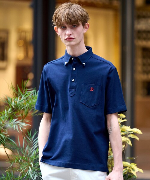 DRESSTERIOR（ドレステリア）の「ドレス鹿の子ポロシャツ（ポロシャツ・メンズ・ネイビー/ピンク/グレー・90/91/92/94）」の2枚目の写真