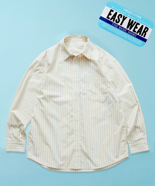 FREAK'S STORE（フリークスストア）の「カラーストライプ ロングスリーブ レギュラーカラーシャツ/イージーウェア/リラックスフィット（シャツ/ブラウス・メンズ・サックスブルー/ブルー/イエロー/ネイビー/マスタード・LARGE/MEDIUM）」の5枚目の写真