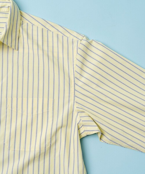 FREAK'S STORE（フリークスストア）の「カラーストライプ ロングスリーブ レギュラーカラーシャツ/イージーウェア/リラックスフィット（シャツ/ブラウス・メンズ・サックスブルー/ブルー/イエロー/ネイビー/マスタード・LARGE/MEDIUM）」の22枚目の写真