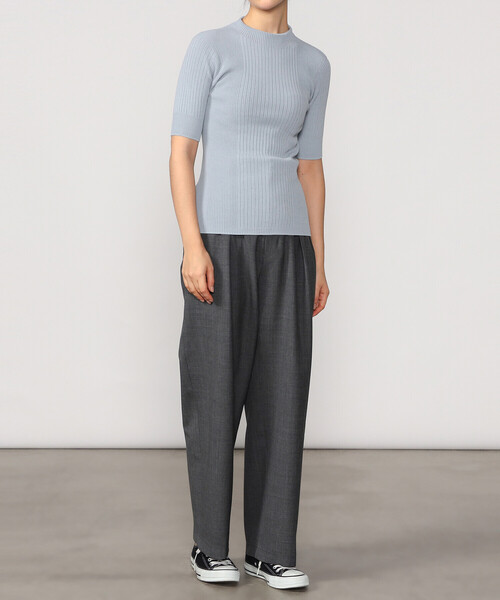 ニット セーター unfil |コットン ハイネック リブニットプルオーバー WOMEN レディース unfil ニット セーター |コットン ハイネック リブニットプル