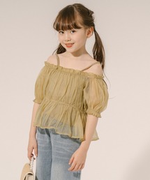 URBAN CHERRY（アーバンチェリー）の「オープンショルダーオーガンジー切り替えブラウス（シャツ/ブラウス・キッズ）」