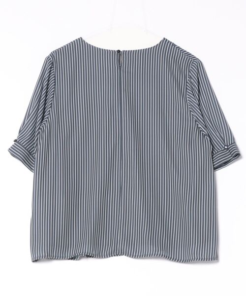fleur by mint breeze(フルールバイミントブリーズ)の「【L~5L 大きいサイズ】 ジョーゼット ボウタイ 半袖 ブラウス オフィス スーツインナー(シャツ/ブラウス・レディース・オフホワイト/ネイビー/ライトグレー・3L/4L/5L/LL/L)」の20枚目の写真