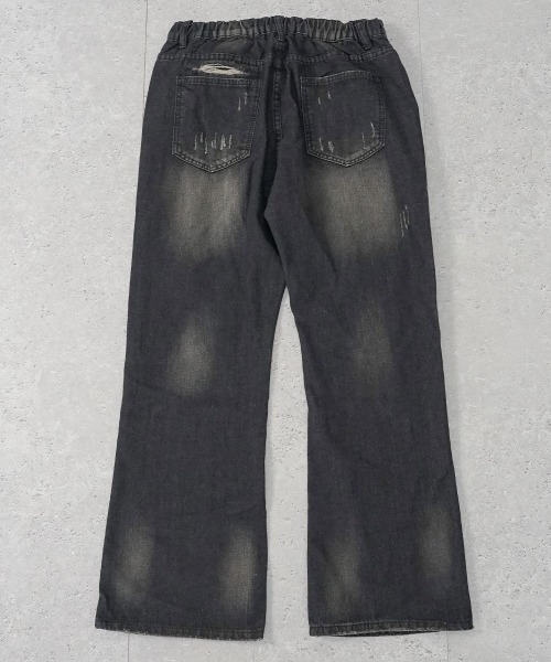 【セール】ビンテージメイクワイドフレアデニムパンツ（デニムパンツ）｜Shoowtime（ショウタイム）