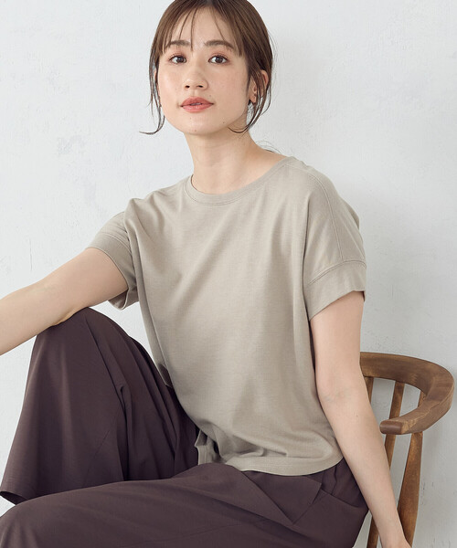 COMME CA ISM(コムサイズム)の「ニュアンスカラー Tシャツ(Tシャツ/カットソー・レディース・ミント/アイボリー/サックスブルー/グレイッシュベージュ・SMALL/MEDIUM/LARGE)」の3枚目の写真
