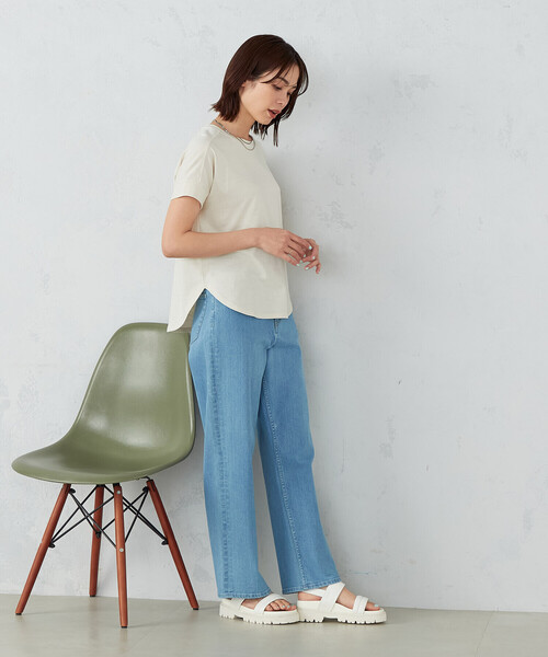 COMME CA ISM(コムサイズム)の「ニュアンスカラー Tシャツ(Tシャツ/カットソー・レディース・ミント/アイボリー/サックスブルー/グレイッシュベージュ・SMALL/MEDIUM/LARGE)」の5枚目の写真