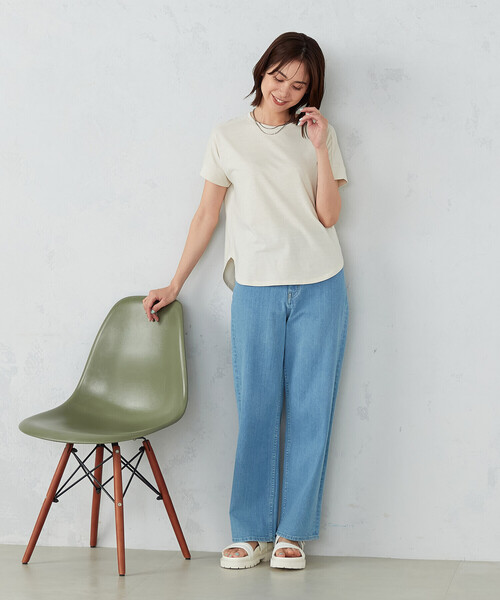 COMME CA ISM(コムサイズム)の「ニュアンスカラー Tシャツ(Tシャツ/カットソー・レディース・ミント/アイボリー/サックスブルー/グレイッシュベージュ・SMALL/MEDIUM/LARGE)」の6枚目の写真