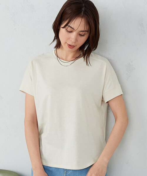 COMME CA ISM(コムサイズム)の「ニュアンスカラー Tシャツ(Tシャツ/カットソー・レディース・ミント/アイボリー/サックスブルー/グレイッシュベージュ・SMALL/MEDIUM/LARGE)」の9枚目の写真