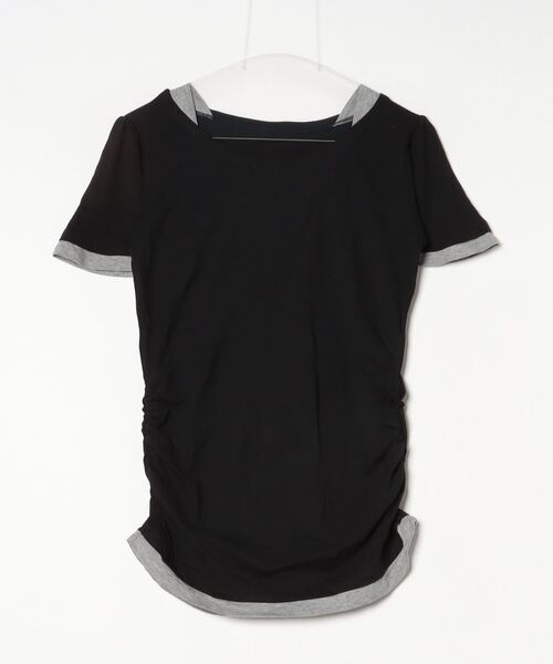 atONE(アットワン)の「atONE フレアー袖シャーリングカットソー(Tシャツ/カットソー・レディース・杢グレー/ブラック/ブルーグリーン/ホワイト/ネイビー・3L/L/LL/4L/M)」の17枚目の写真
