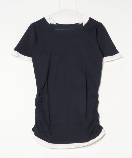 atONE(アットワン)の「atONE フレアー袖シャーリングカットソー(Tシャツ/カットソー・レディース・杢グレー/ブラック/ブルーグリーン/ホワイト/ネイビー・3L/L/LL/4L/M)」の18枚目の写真
