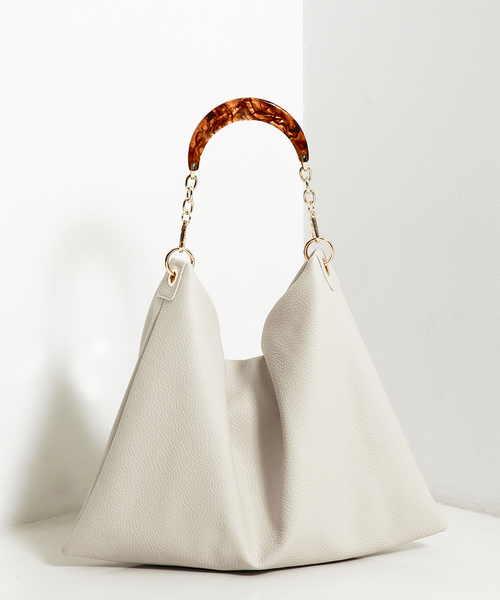 LOWELL things（ロウェル　シングス）の「※旧品使用禁止　Resin-T/アクリルホーボショルダーバッグ 24SS（トートバッグ・レディース・アイボリー/ブラック/セージグリーン・フリー）」の5枚目の写真