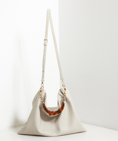 LOWELL things（ロウェル　シングス）の「※旧品使用禁止　Resin-T/アクリルホーボショルダーバッグ 24SS（トートバッグ・レディース・アイボリー/ブラック/セージグリーン・フリー）」の7枚目の写真