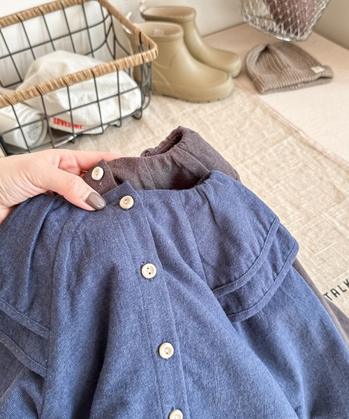 aimoha（アイモハ）の「【aimoha-KIDS-】フリルカラートップス（Tシャツ/カットソー・キッズ・ダークグレー/ネイビー・80/90/100/110/120/130）」の11枚目の写真