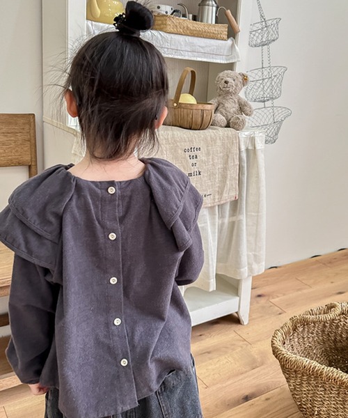 aimoha（アイモハ）の「【aimoha-KIDS-】フリルカラートップス（Tシャツ/カットソー・キッズ・ダークグレー/ネイビー・80/90/100/110/120/130）」の16枚目の写真