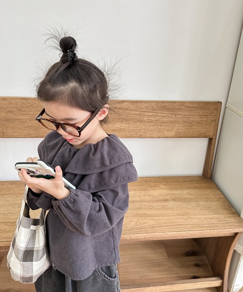 aimoha（アイモハ）の「【aimoha-KIDS-】フリルカラートップス（Tシャツ/カットソー・キッズ・ダークグレー/ネイビー・80/90/100/110/120/130）」の21枚目の写真