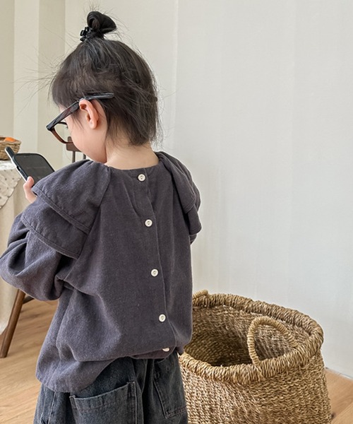 aimoha（アイモハ）の「【aimoha-KIDS-】フリルカラートップス（Tシャツ/カットソー・キッズ・ダークグレー/ネイビー・80/90/100/110/120/130）」の22枚目の写真