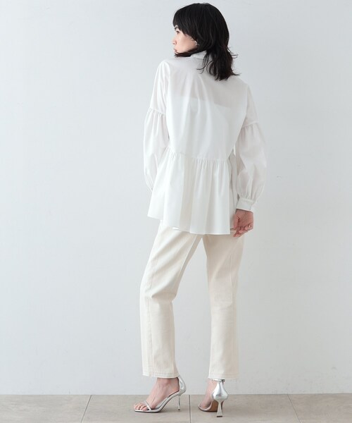 GALLEST（ギャレスト）の「◆ペプラムギャザーブラウス（シャツ/ブラウス・レディース・ホワイト/ライトグレー/ライトブルー/ライトグリーン・38/34）」の6枚目の写真