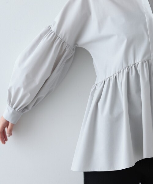GALLEST（ギャレスト）の「◆ペプラムギャザーブラウス（シャツ/ブラウス・レディース・ホワイト/ライトグレー/ライトブルー/ライトグリーン・38/34）」の13枚目の写真