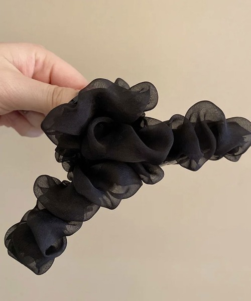 ammy.（エイミードット）の「【 ammy. / エイミードット 】 シフォン チュール ビッグ ヘアクリップ（バレッタ/ヘアクリップ・レディース・グレー/ブラック/ベージュ/ピンク/アイボリー・FREE）」の7枚目の写真