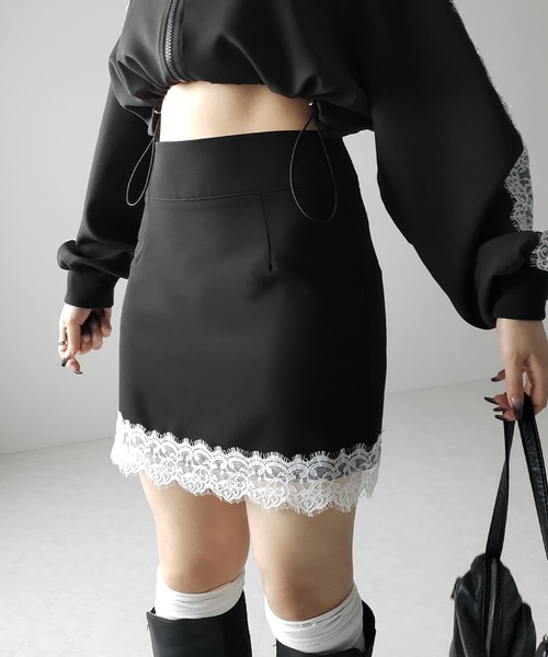 me+em select（ミームセレクト）の「※※【 セットアップ着用可能 】サイドラインハイウエストミニスカート ／ sideline high waist mini skirt（スカート・レディース・ブラック/ブラック系1/ブラック系2・SMALL/MEDIUM/LARGE）」の13枚目の写真
