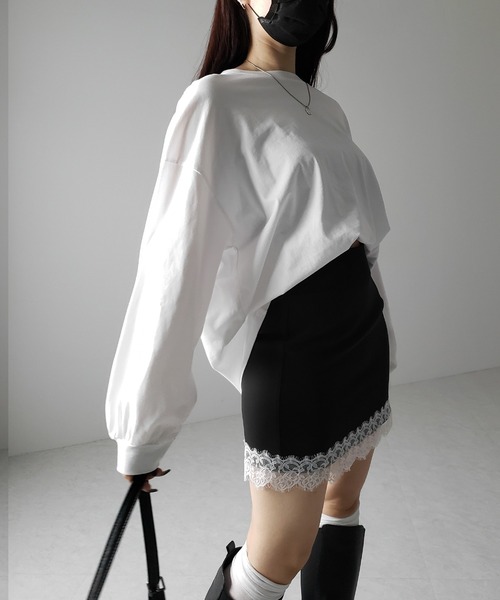 me+em select（ミームセレクト）の「※※【 セットアップ着用可能 】サイドラインハイウエストミニスカート ／ sideline high waist mini skirt（スカート・レディース・ブラック/ブラック系1/ブラック系2・SMALL/MEDIUM/LARGE）」の8枚目の写真