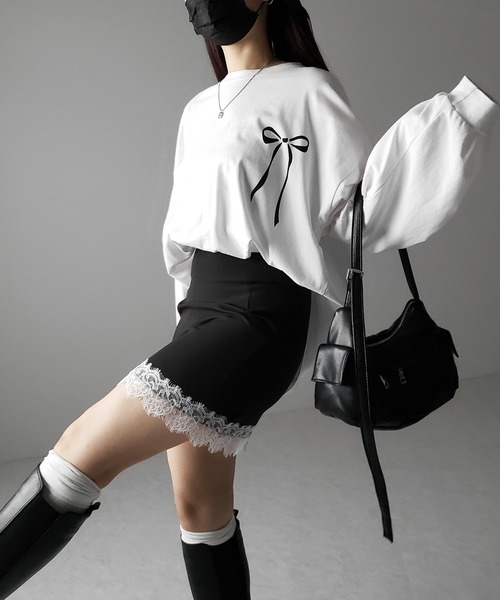 me+em select（ミームセレクト）の「※※【 セットアップ着用可能 】サイドラインハイウエストミニスカート ／ sideline high waist mini skirt（スカート・レディース・ブラック/ブラック系1/ブラック系2・SMALL/MEDIUM/LARGE）」の9枚目の写真