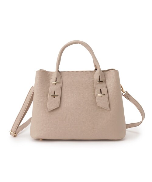 ITS'DEMO（イッツデモ）の「◆【仕分けしやすい／底鋲付き】メタルパーツ2WAYトート（トートバッグ・レディース・ライトグリーン/アイボリー/ナチュラル/ブラック・00）」の4枚目の写真