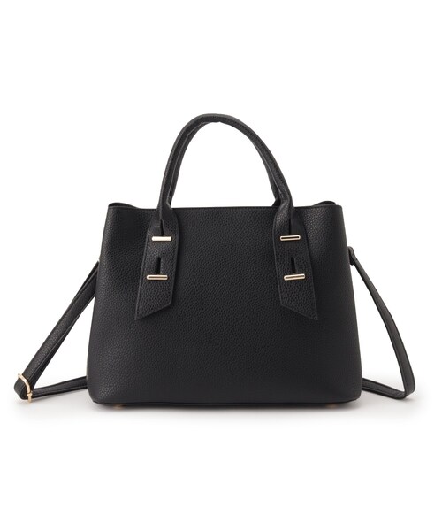 ITS'DEMO（イッツデモ）の「◆【仕分けしやすい／底鋲付き】メタルパーツ2WAYトート（トートバッグ・レディース・ライトグリーン/アイボリー/ナチュラル/ブラック・00）」の3枚目の写真