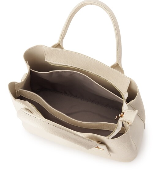 ITS'DEMO（イッツデモ）の「◆【仕分けしやすい／底鋲付き】メタルパーツ2WAYトート（トートバッグ・レディース・ライトグリーン/アイボリー/ナチュラル/ブラック・00）」の11枚目の写真