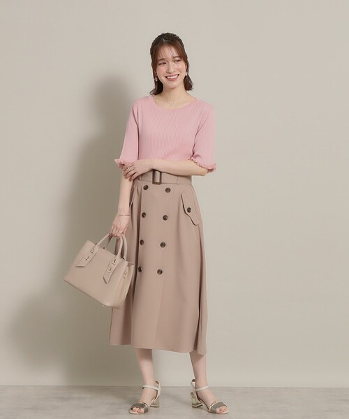 ITS'DEMO（イッツデモ）の「◆【仕分けしやすい／底鋲付き】メタルパーツ2WAYトート（トートバッグ・レディース・ライトグリーン/アイボリー/ナチュラル/ブラック・00）」の20枚目の写真