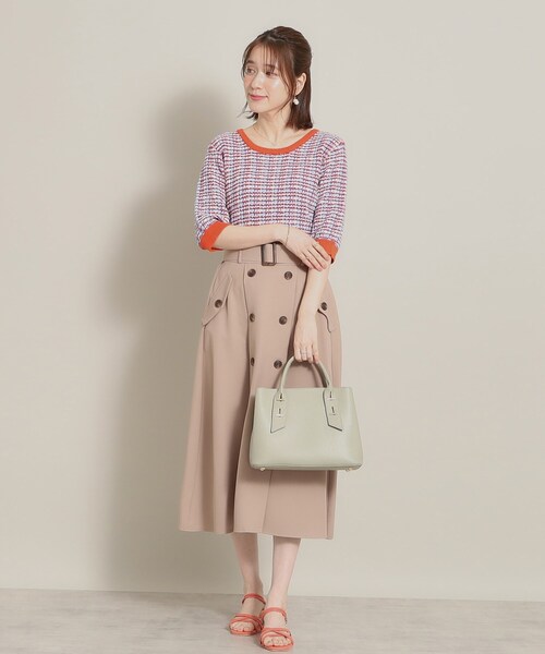 ITS'DEMO（イッツデモ）の「◆【仕分けしやすい／底鋲付き】メタルパーツ2WAYトート（トートバッグ・レディース・ライトグリーン/アイボリー/ナチュラル/ブラック・00）」の22枚目の写真