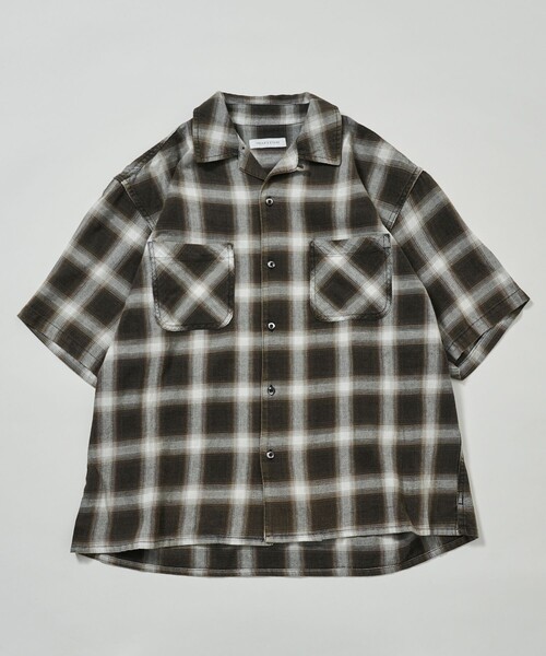 FREAK'S STORE（フリークスストア）の「ブリーチ加工 オープンカラー オンブレチェック シャツ/ショートスリーブ/リラックスフィット BLEACH OMBRE OC SHIRT SS（シャツ/ブラウス・メンズ・ホワイト/ブラック/ブルー/グリーン・MEDIUM/LARGE）」の5枚目の写真