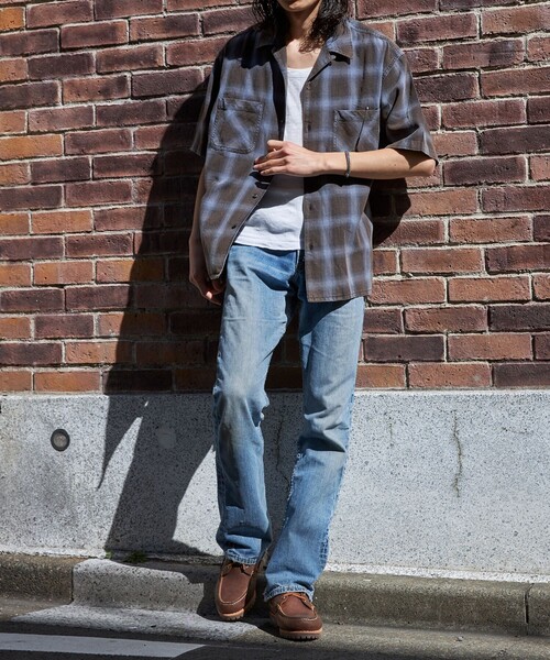 FREAK'S STORE（フリークスストア）の「ブリーチ加工 オープンカラー オンブレチェック シャツ/ショートスリーブ/リラックスフィット BLEACH OMBRE OC SHIRT SS（シャツ/ブラウス・メンズ・ホワイト/ブラック/ブルー/グリーン・MEDIUM/LARGE）」の17枚目の写真