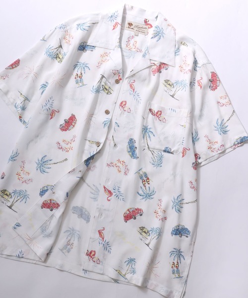SITRY（シトリー）の「Rayon Aloha Shirt/レーヨン アロハシャツ 総柄シャツ オープンカラーシャツ（シャツ/ブラウス・メンズ・ホワイト系その他6/グリーン系その他/グリーン系その他2/グレー系その他/ベージュ系その他/ブルー系その他/ホワイト系その他5/ホワイト系その他4/ホワイト系その他3/ホワイト系その他2/ホワイト系その他/ブラック系その他/ブラウン系その他/ベージュ系その他3/ベージュ系その他2/ブラック系その他6/ブラック系その他5/ブラック系その他4/ブラック系その他3/ブラック系その他2/ブラック系1/ホワイト系/ブラック系/ベージュ系その他4/ブラック系その他7/グレー系その他2/ホワイト系その他7・M/LL/L）」の7枚目の写真